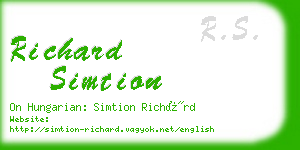 richard simtion business card